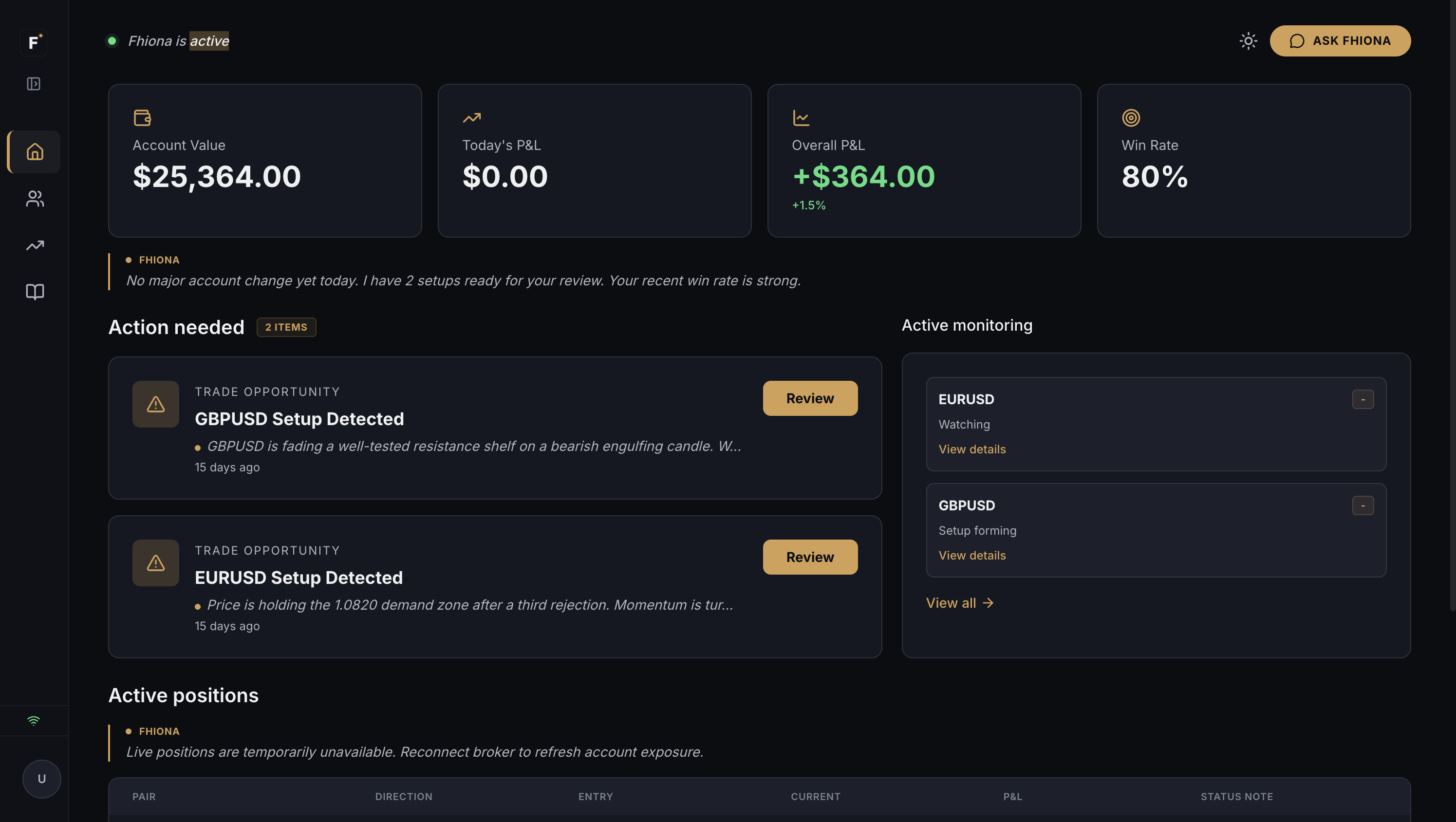 Home Dashboard product screenshot